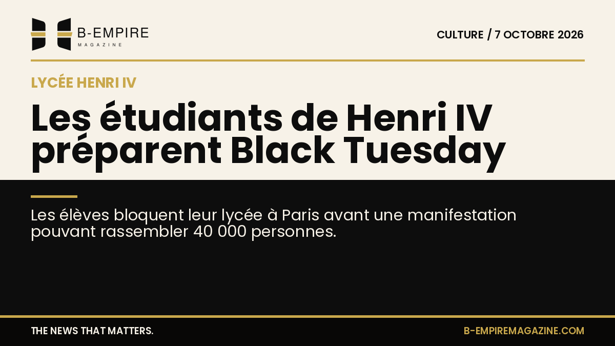 Entrée bloquée du lycée Henri IV à Paris par des étudiants en préparation de la manifestation Black Tuesday
