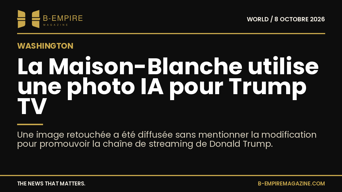 Photo modifiée par IA montrant des passagers regardant la chaîne Trump TV à bord, image utilisée par la Maison-Blanche.