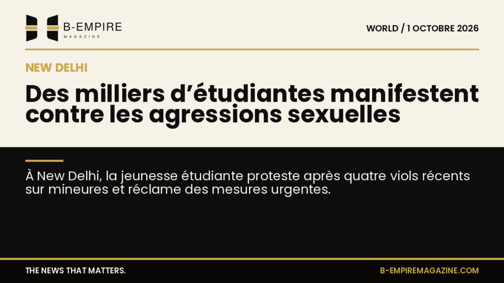 Manifestation de milliers d’étudiantes dans les rues de New Delhi pour dénoncer les agressions sexuelles