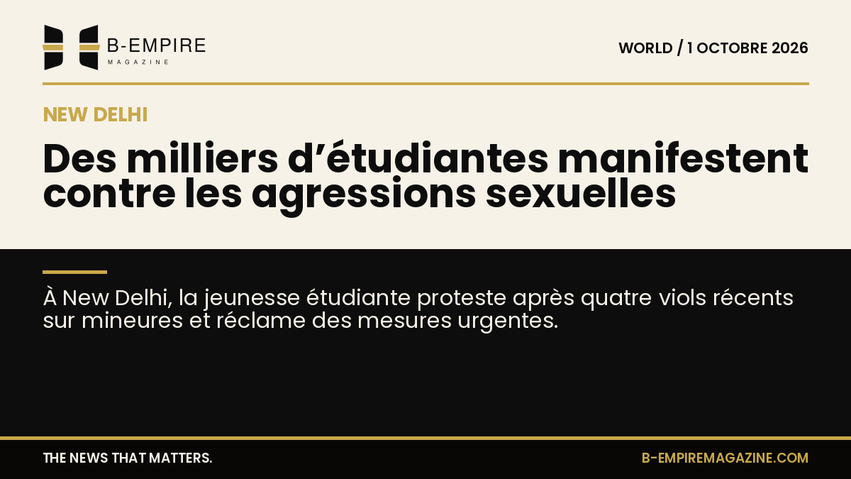 Manifestation de milliers d’étudiantes dans les rues de New Delhi pour dénoncer les agressions sexuelles