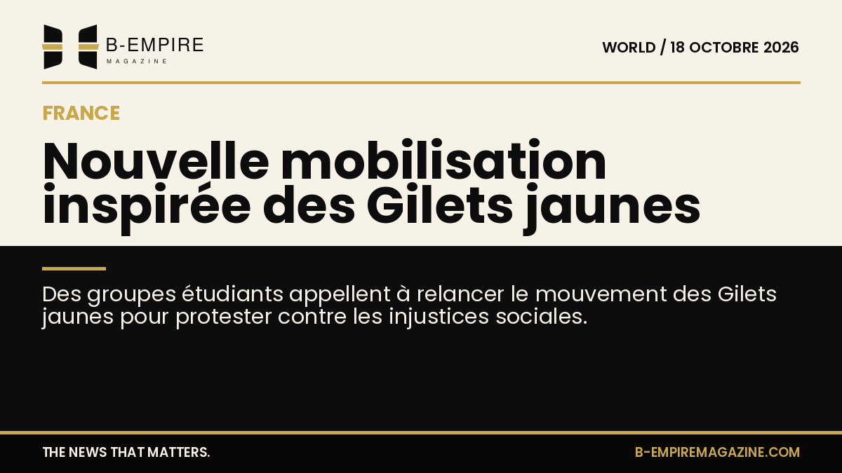 Manifestation en France avec des manifestants brandissant des gilets jaunes et des pancartes dans la rue