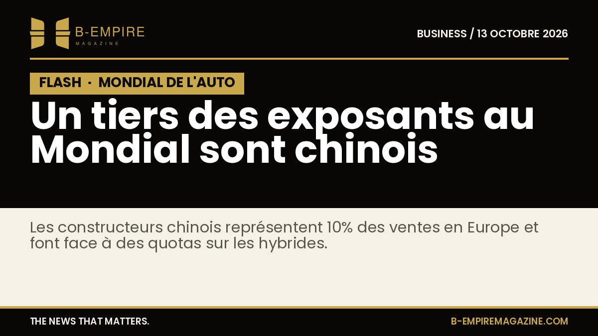 Stand au Mondial de l'Auto de Paris avec plusieurs voitures exposées et logos de marques chinoises visibles