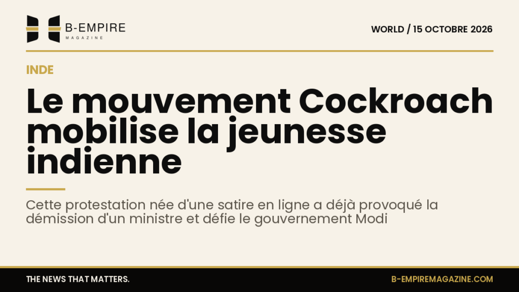 Manifestation de jeunes en Inde contre le gouvernement Modi, illustrant le mouvement Cockroach