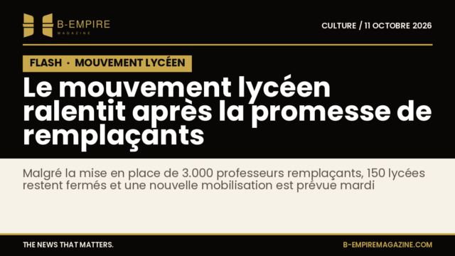 Texte en bloc noir avec mention FLASH annonçant le ralentissement du mouvement lycéen après la promesse de professeurs remplaçants