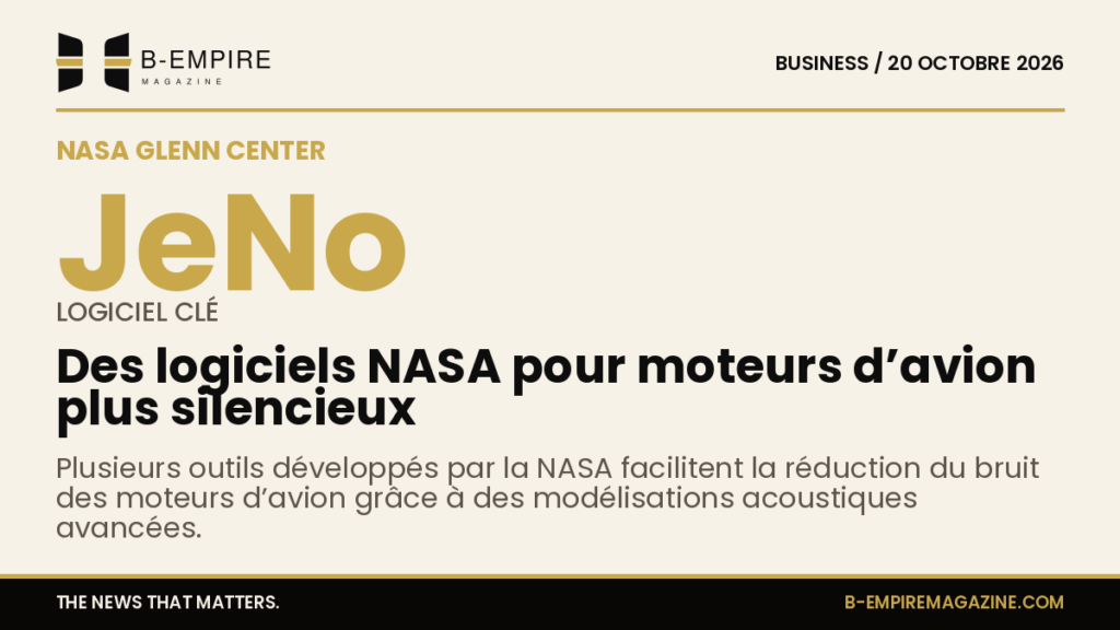 Illustration de moteurs d’avion avec des ondes sonores symbolisant la réduction du bruit grâce aux logiciels NASA