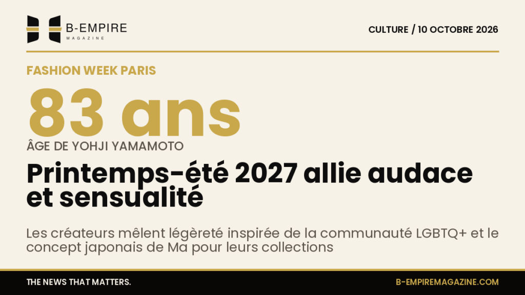 Visuel stylisé évoquant la Fashion Week de Paris avec des silhouettes audacieuses mêlant légèreté et sensualité sur fond papier couleur crème