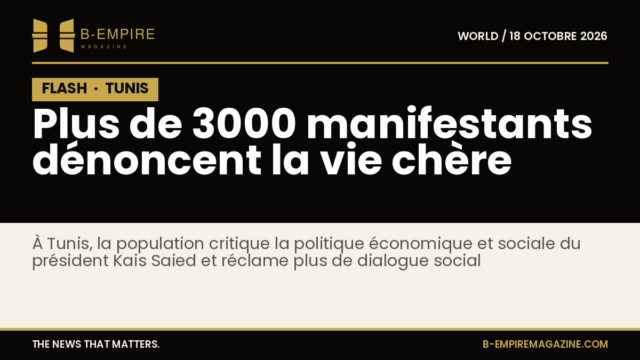 Manifestation à Tunis avec plus de 3000 personnes dénonçant la vie chère et la politique de Kais Saied