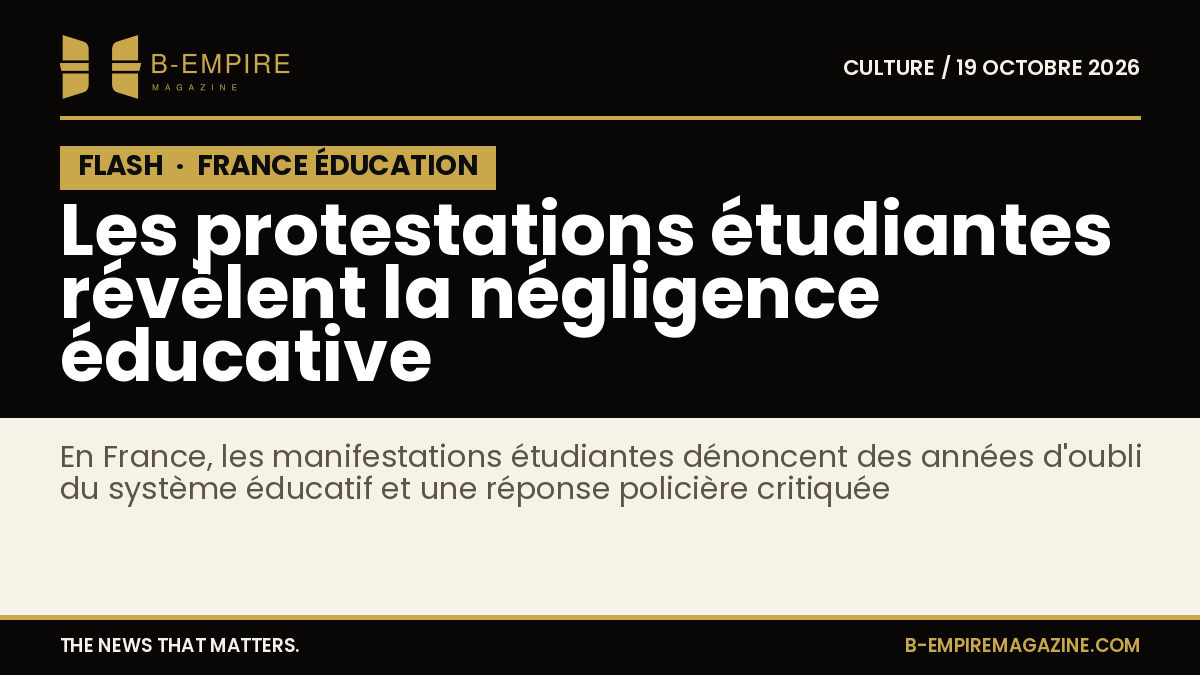 Image symbolique de protestations étudiantes en France avec pancartes et foule
