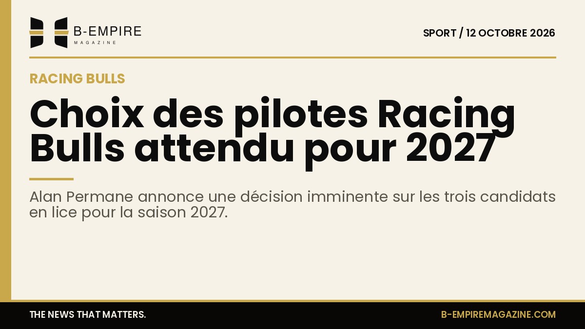 Alan Permane lors d'une conférence de presse avec le logo Racing Bulls en arrière-plan