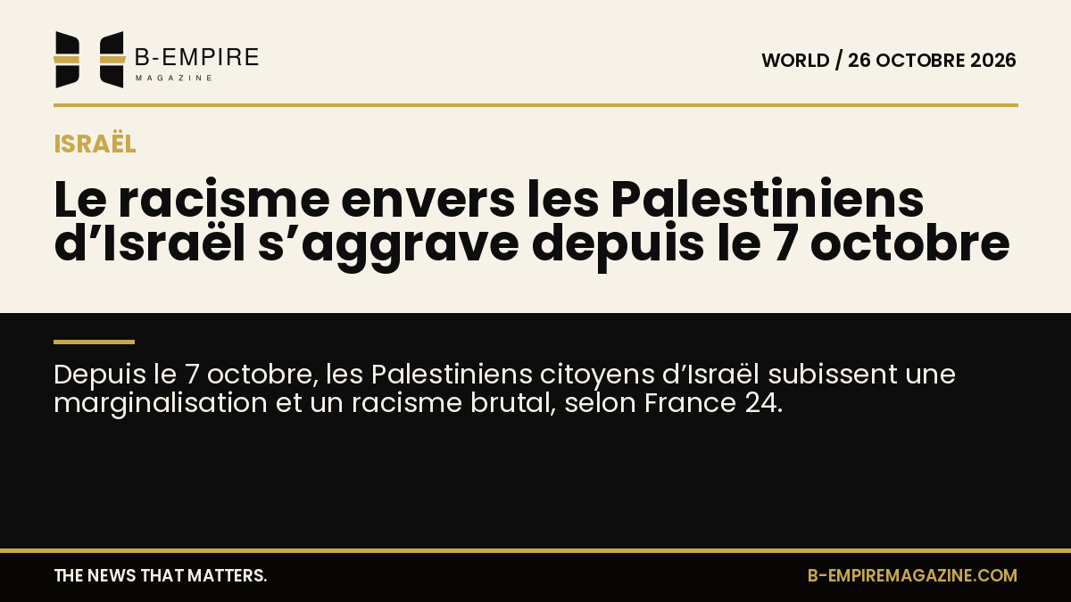 Visuel en deux parties, papier et noir, avec le titre en partie centrale évoquant le racisme envers les Palestiniens d’Israël