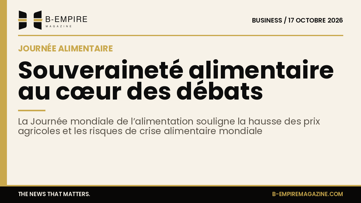 Illustration de produits agricoles avec un graphique indiquant une hausse de 13 % des prix