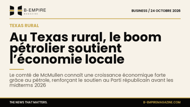 Vue aérienne d’une région rurale au Texas avec des infrastructures pétrolières visibles