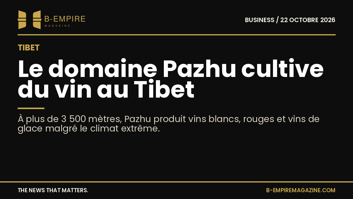 Vignes cultivées à haute altitude au domaine Pazhu au Tibet avec des montagnes en arrière-plan sous un ciel clair.