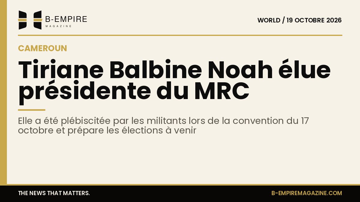 Portrait de Tiriane Balbine Noah, nouvelle présidente du MRC au Cameroun, lors de la convention du 17 octobre