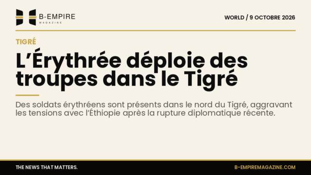 Carte stylisée du nord du Tigré avec marquage indiquant la présence des troupes érythréennes