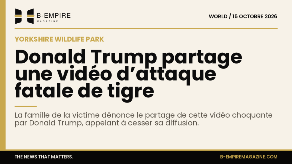 Capture d'écran d'une vidéo montrant une attaque de tigre dans un parc animalier au Royaume-Uni.