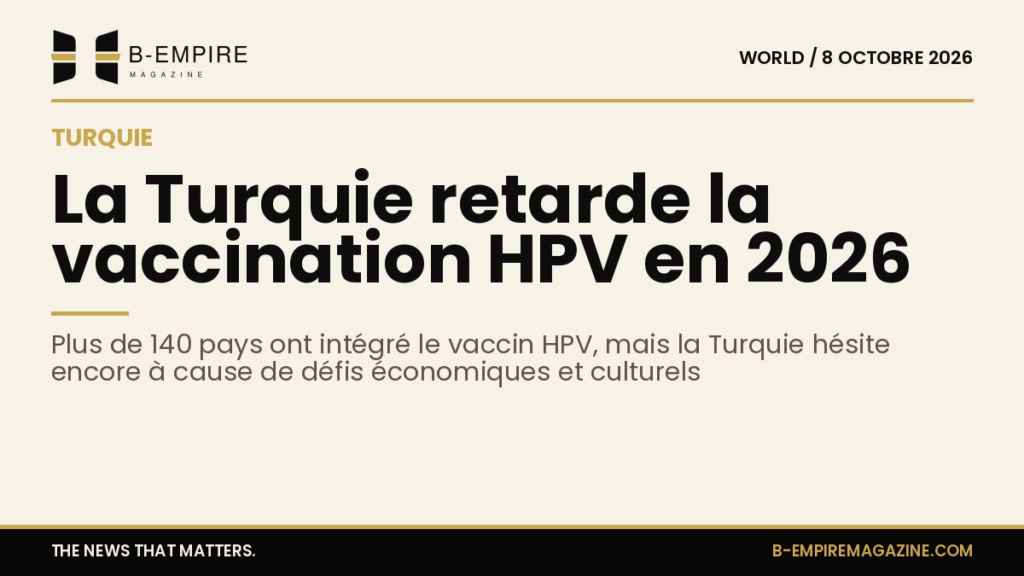 Graphique mettant en avant le chiffre 140+ pays vaccinés contre le papillomavirus, avec un fond papier et design sobre