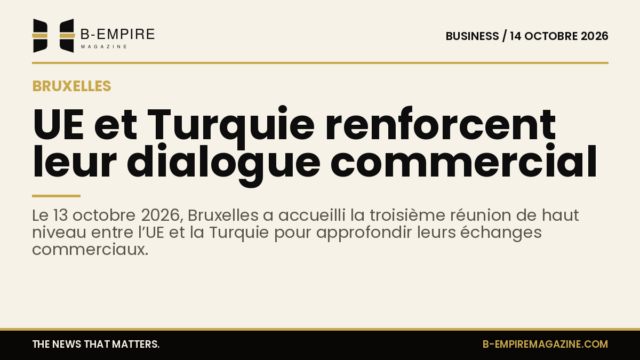 Visuel illustrant la réunion de haut niveau entre l'Union européenne et la Turquie à Bruxelles en octobre 2026