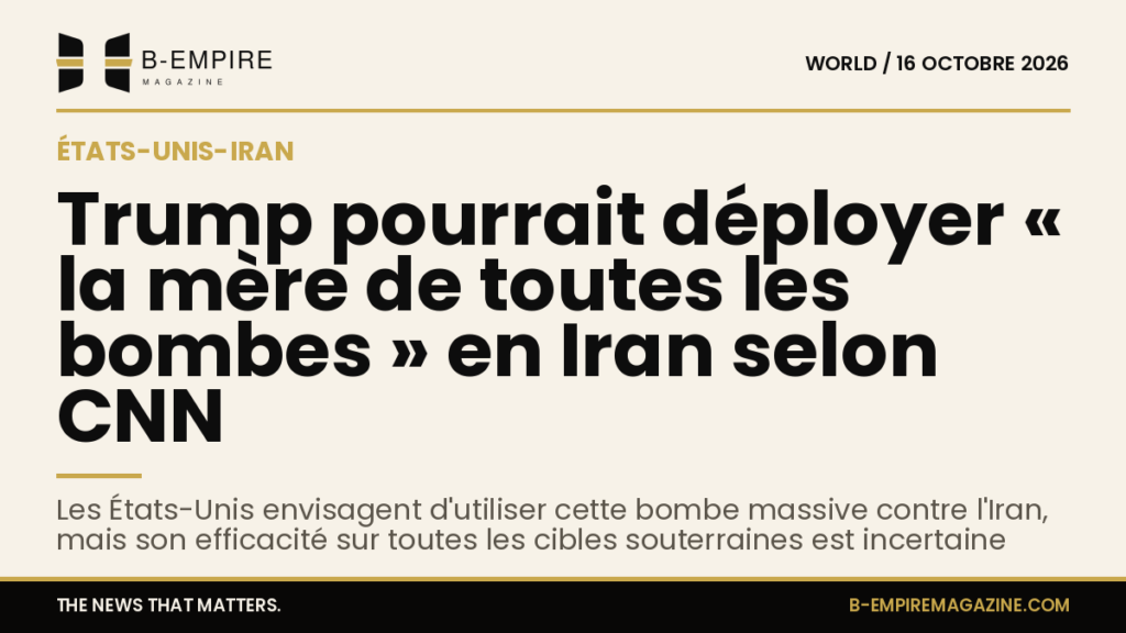 Illustration d'une très grande bombe aérienne représentant « la mère de toutes les bombes »