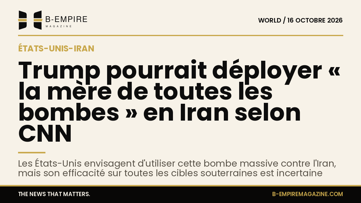 Illustration d'une très grande bombe aérienne représentant « la mère de toutes les bombes »