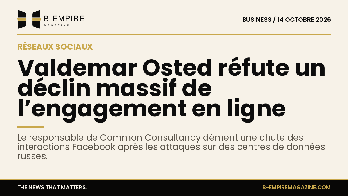 Portrait de Valdemar Osted avec un fond sobre et un titre sur l’engagement en ligne.