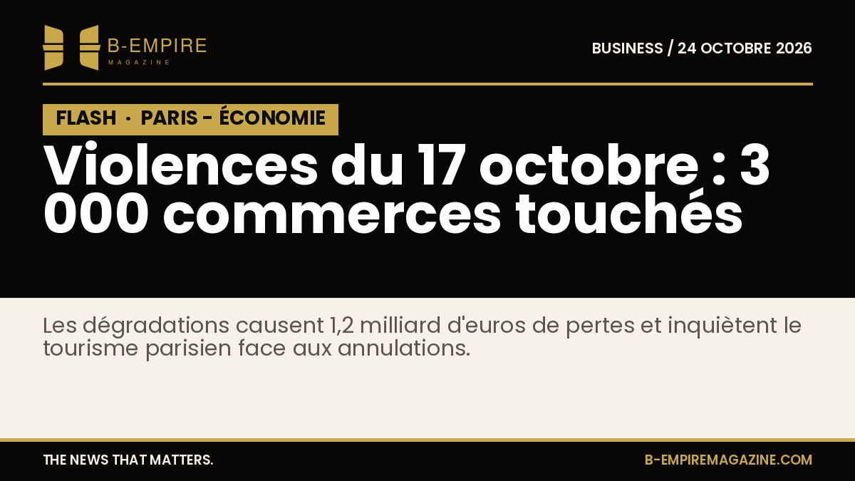 Image illustrant des commerces parisiens endommagés après les violences du 17 octobre