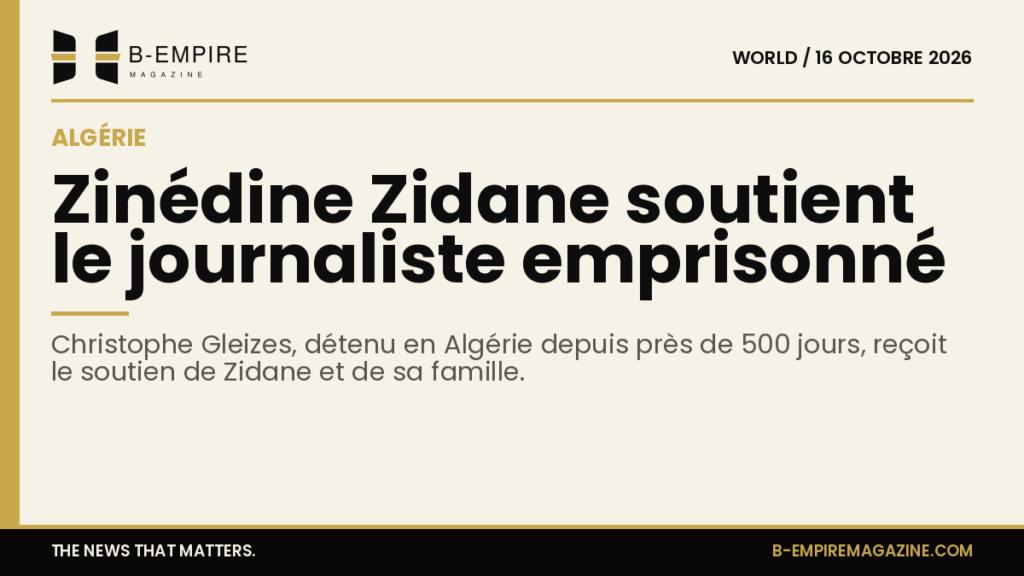 Portrait de Zinédine Zidane avec un fond symbolique évoquant la solidarité et le soutien